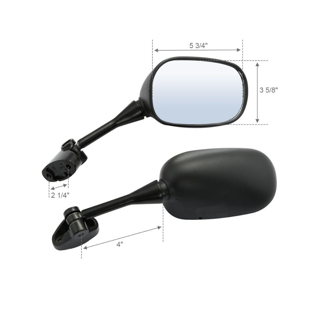 6 Espejos retrovisores compatible con Honda VFR800 VFR 800 2002 - 2012 Espejos retrovisores compatible con Honda VFR800 2002 - 2012