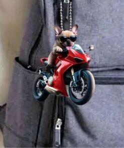 Colgantes llavero de Acrílico de perros y gatos en Motocicleta