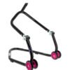 caballete-delantero-al-chasis-bihr-home-track-color-negro-mate-y-ruedas-rosas