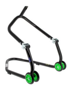 caballete-delantero-al-chasis-bihr-home-track-color-negro-mate-y-ruedas-verdes