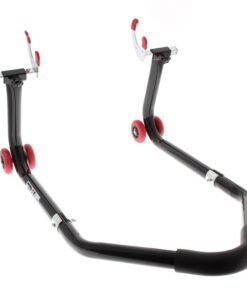 Caballete trasero universal desmontable BIHR negro con adaptadores de goma en V