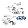 carrilleras arai antimicrobiano 25 mm gris modelos quantum st pro