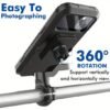 soporte Impermeable para telefono movil de motocicleta universal soporte ajustable giratorio 360° para gps de bicicleta