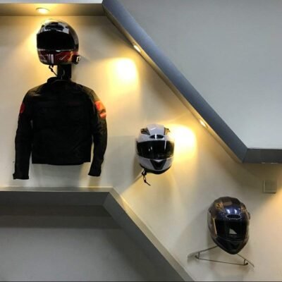 Soporte de pared para casco de moto bici chaquetas