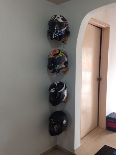 2 x Soporte de pared para casco de moto bici chaquetas