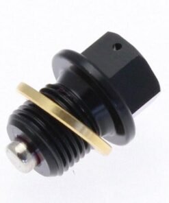 Tapón de vaciado de aceite TECNIUM magnético alu negro M12 x 1,50 x 14